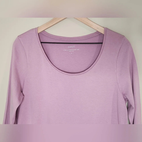 Pure Jill Women's Curved-Seam Tunic Size Medium Purple Athleisure Pastel Soft - Picture 5 of 10